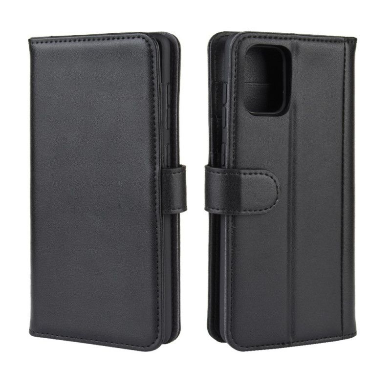 Etui Folio Samsung Galaxy A51 5G Kawa Czarny Dwoina Skóry Etui Ochronne