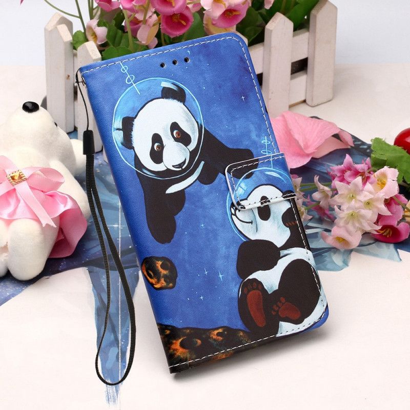 Etui Folio Samsung Galaxy A51 5G Kosmonauci Pandy Etui Ochronne