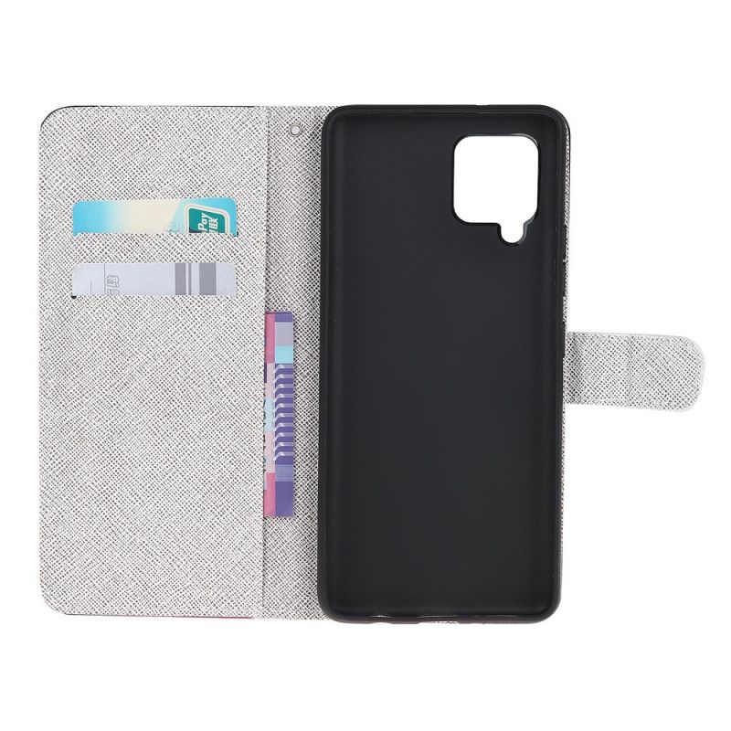 Etui Folio Samsung Galaxy A51 5G Wilk Zimą Ze Stringami Etui Ochronne