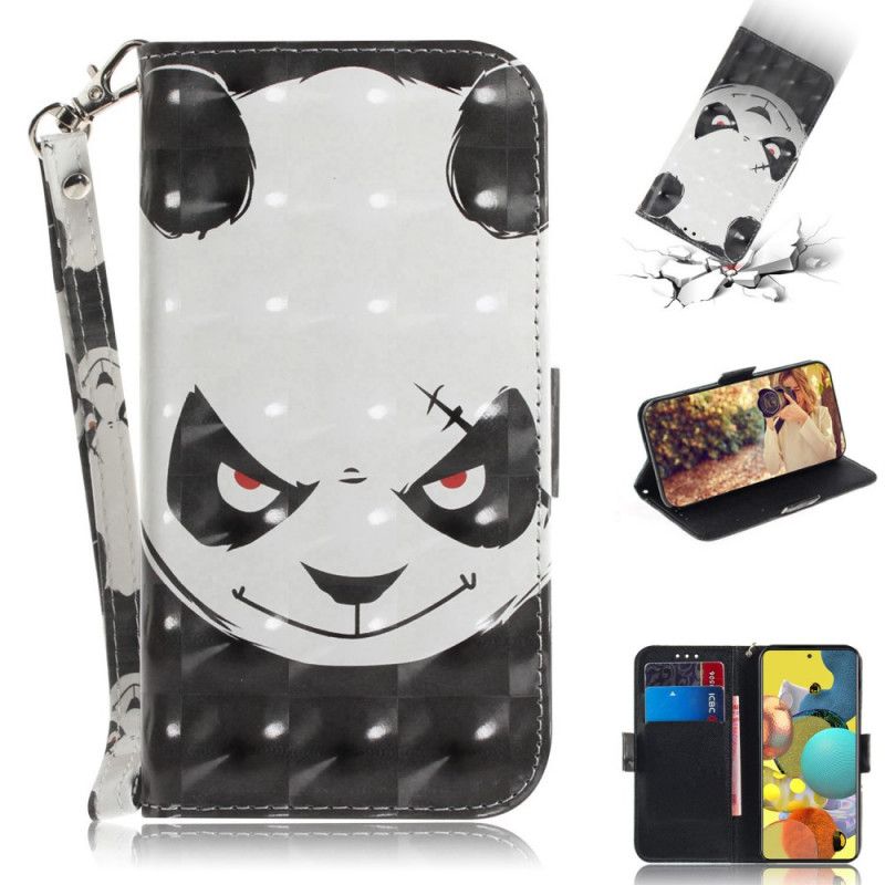 Etui Folio Samsung Galaxy A51 5G Wściekła Panda Ze Stringami Etui Ochronne