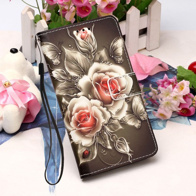 Etui Folio Samsung Galaxy A51 5G Złote Róże Etui Ochronne