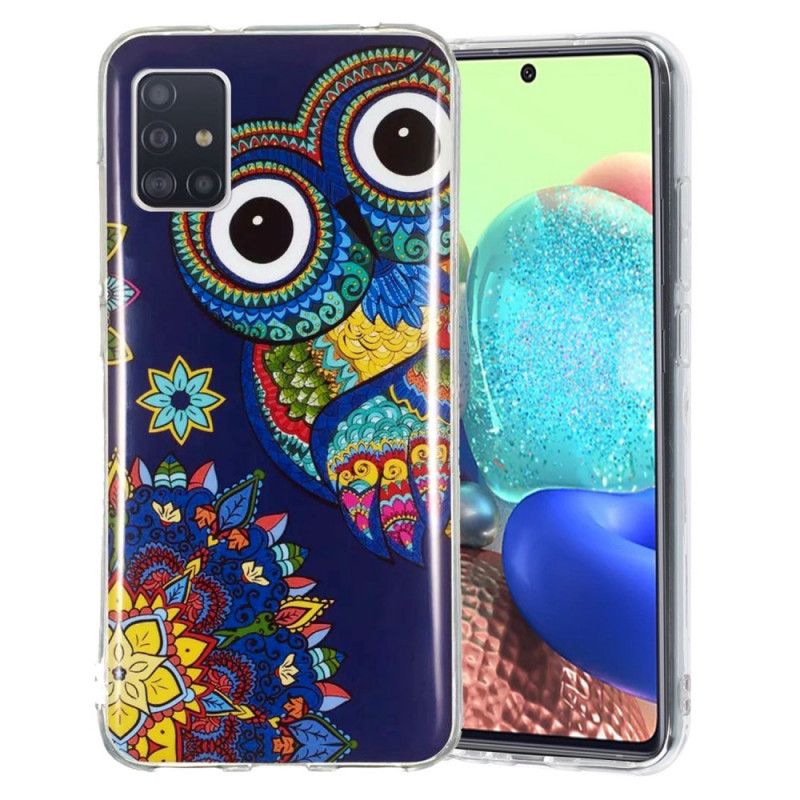 Etui Samsung Galaxy A51 5G Fluorescencyjna Sowa Mandala