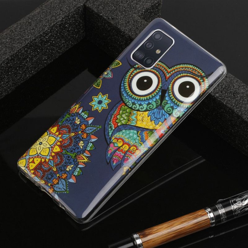 Etui Samsung Galaxy A51 5G Fluorescencyjna Sowa Mandala