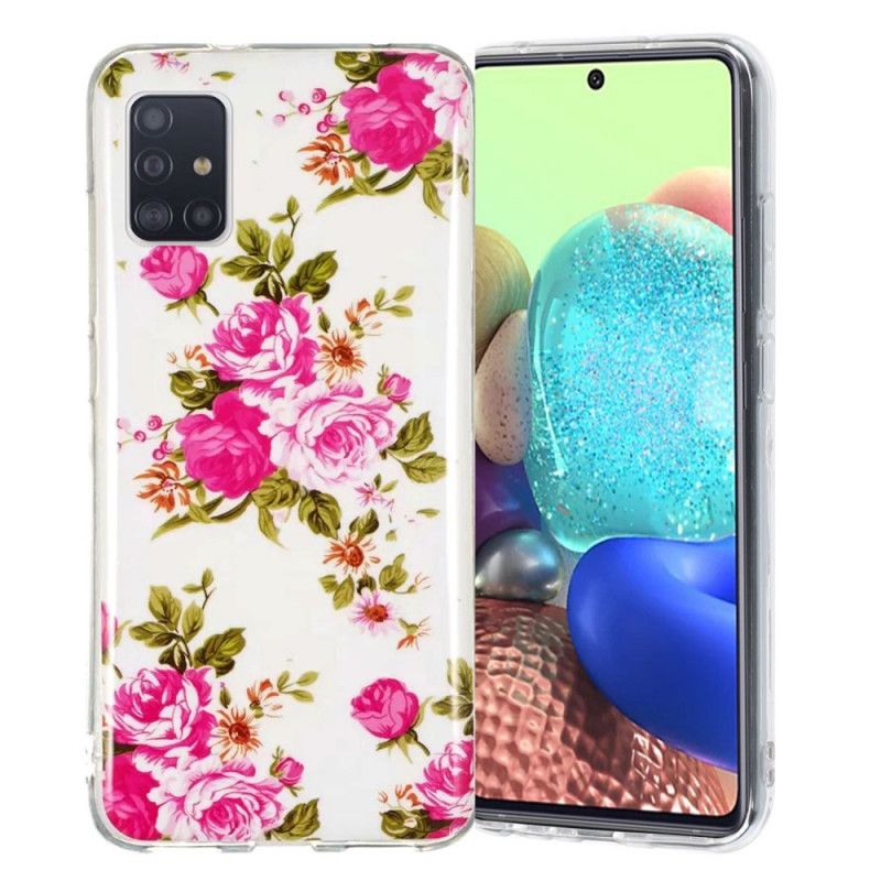 Etui Samsung Galaxy A51 5G Fluorescencyjne Kwiaty Wolności Etui Ochronne