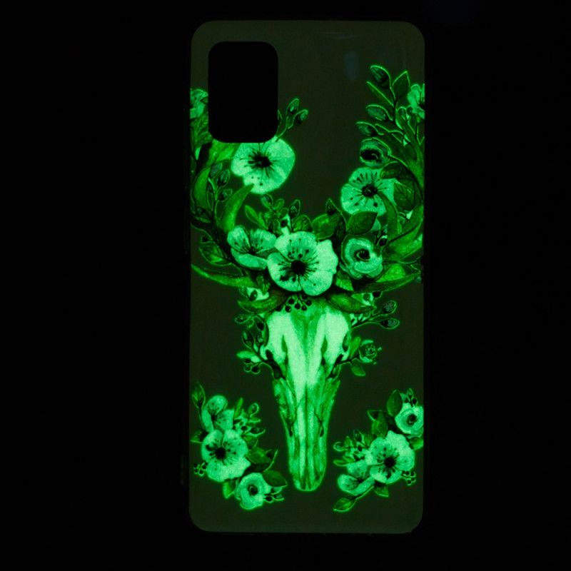 Etui Samsung Galaxy A51 5G Fluorescencyjny Kwiecisty Łoś Etui Ochronne