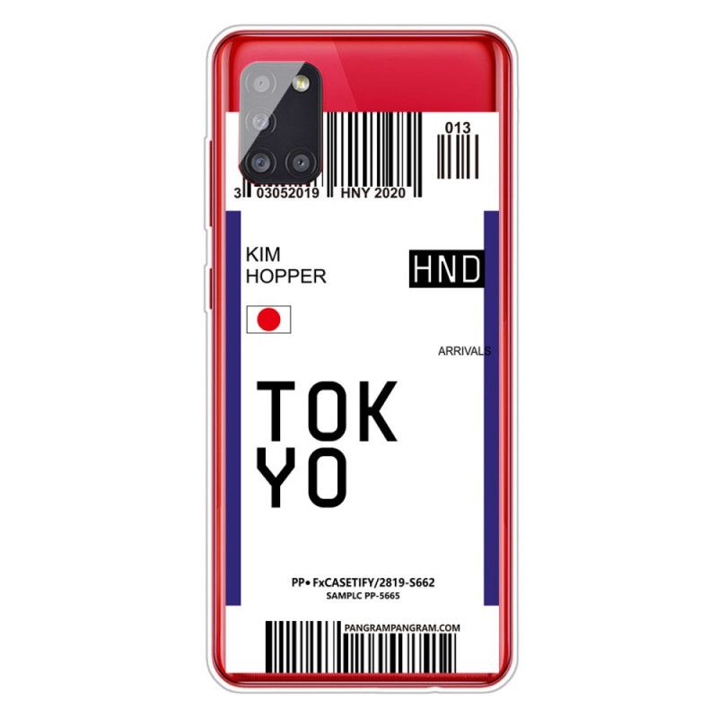 Etui Samsung Galaxy A51 5G Granatowy Ciemnoniebieski Karta Pokładowa Tokio