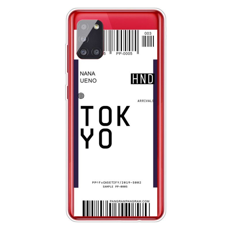 Etui Samsung Galaxy A51 5G Granatowy Ciemnoniebieski Karta Pokładowa Tokio