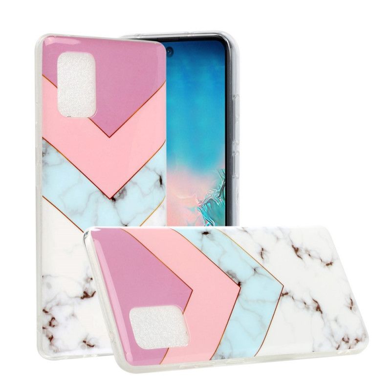 Etui Samsung Galaxy A51 5G Kolorowy Marmur Glamour Etui Ochronne