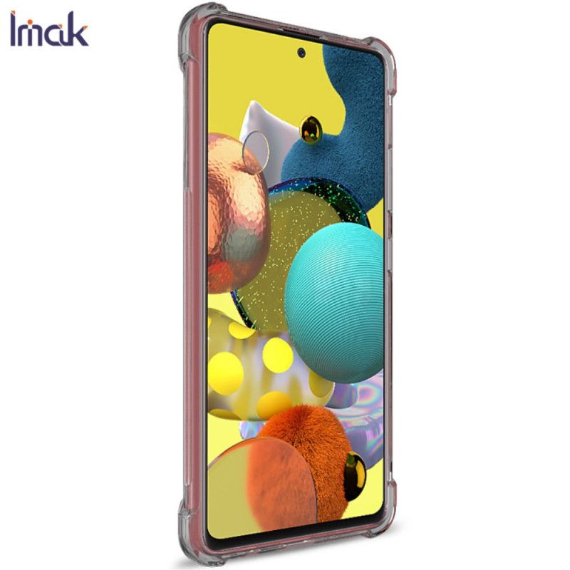 Etui Samsung Galaxy A51 5G Przezroczysty Czarny Imak Jedwabisty Etui Ochronne