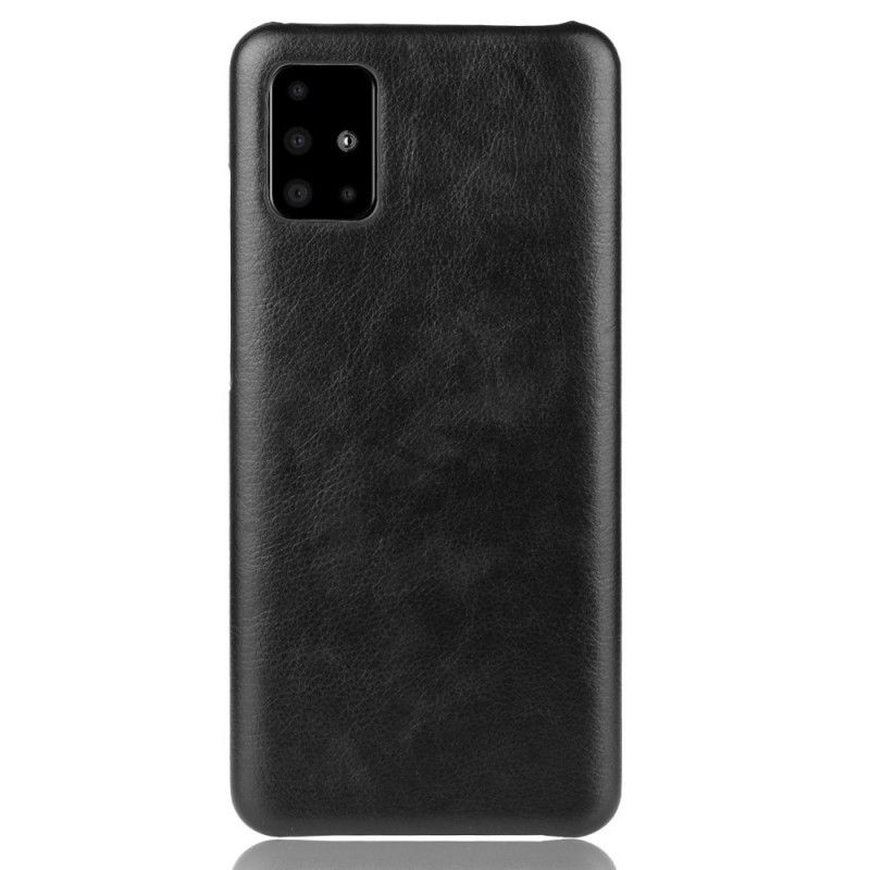 Etui Samsung Galaxy A51 5G Szary Czarny Efekt Skóry Liczi