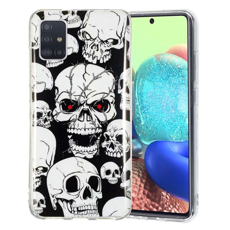 Etui Samsung Galaxy A51 5G Uwaga Fluorescencyjne Czaszki