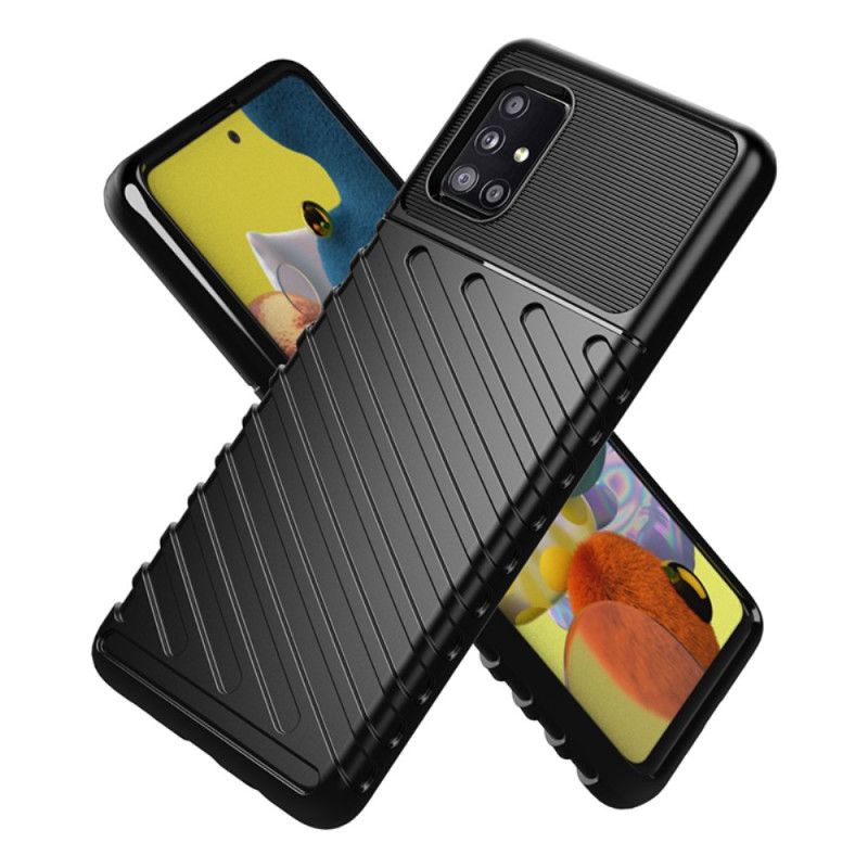 Etui Samsung Galaxy A51 5G Zielony Czarny Seria Grzmotów Etui Ochronne