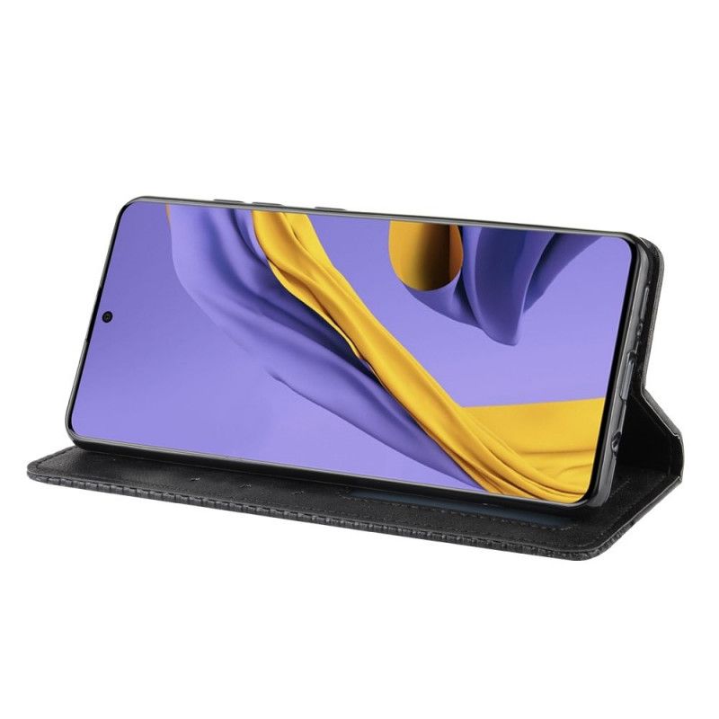 Flip Kotelot Samsung Galaxy A51 5G Czerwony Czarny Etui na Telefon Stylizowany Efekt Skóry W Stylu Vintage