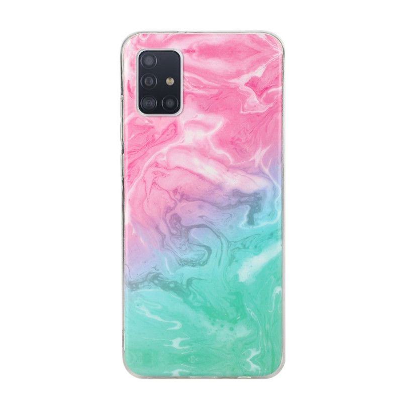 Futerały Samsung Galaxy A51 5G Biały Czarny Marmur