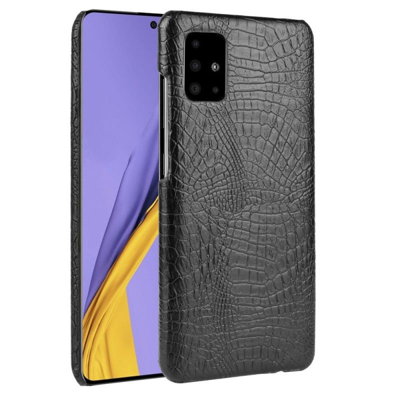 Futerały Samsung Galaxy A51 5G Czerwony Czarny Efekt Skóry Krokodyla