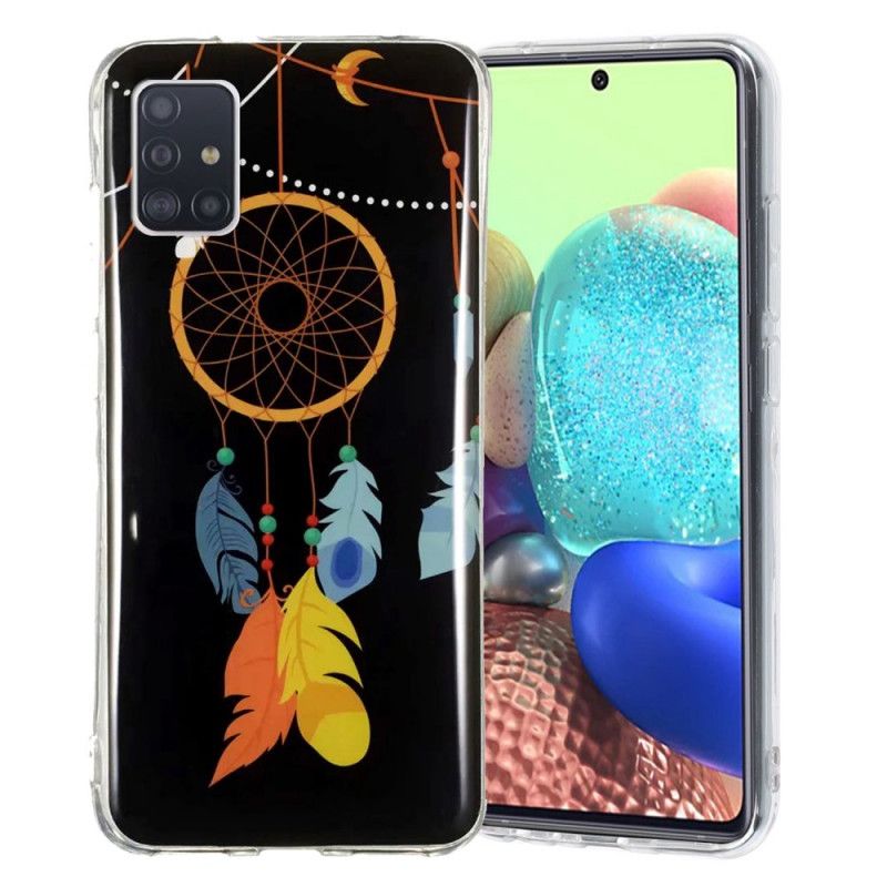 Futerały Samsung Galaxy A51 5G Żółty Czarny Etui na Telefon Unikalny Fluorescencyjny Łapacz Snów