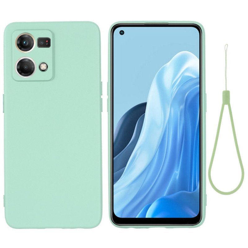 Futerały do Oppo Reno 7 Płynny Silikon Ze Smyczą