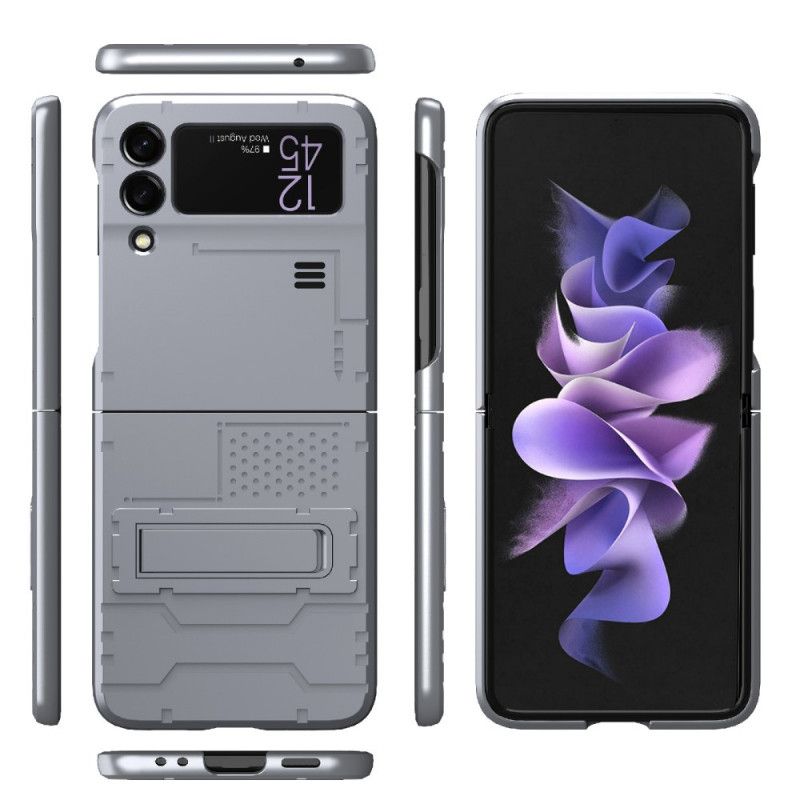 Etui Do Samsung Galaxy Z Flip 3 5g Metalowy Efekt Ze Stojakiem