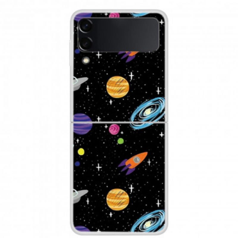 Etui Samsung Galaxy Z Flip 3 5g Planeta Galaktyka Etui Ochronne