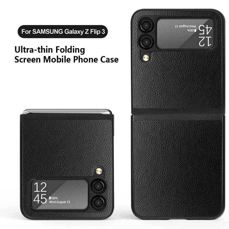 Etui Samsung Galaxy Z Flip 3 5g Skórzany Styl Litchi 2 Sztuki Etui Ochronne