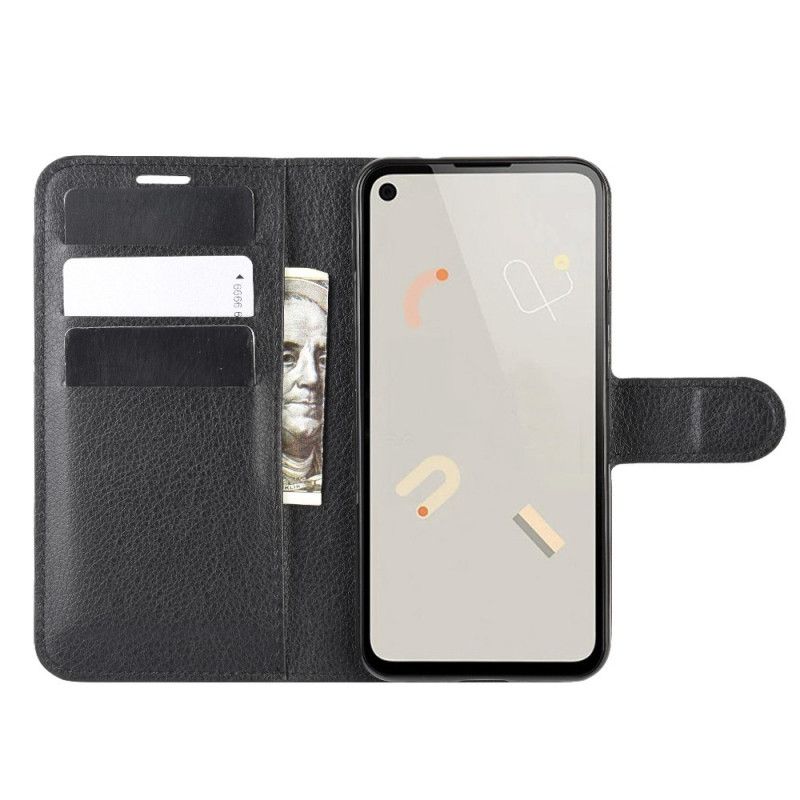 Etui Folio Google Pixel 4a Biały Czarny Klasyczny