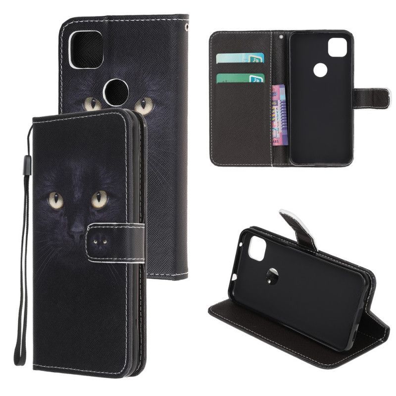 Etui Folio Google Pixel 4a Czarne Kocie Oczy Ze Stringami Etui Ochronne