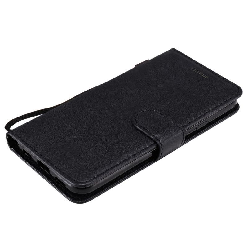 Etui Folio Google Pixel 4a Czerwony Czarny Efekt Skóry Z Paskiem Etui Ochronne