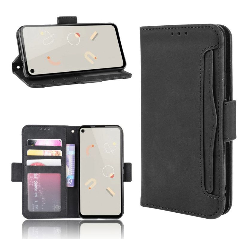 Etui Folio Google Pixel 4a Czerwony Czarny Karta Wielowarstwowa Pierwszej Klasy