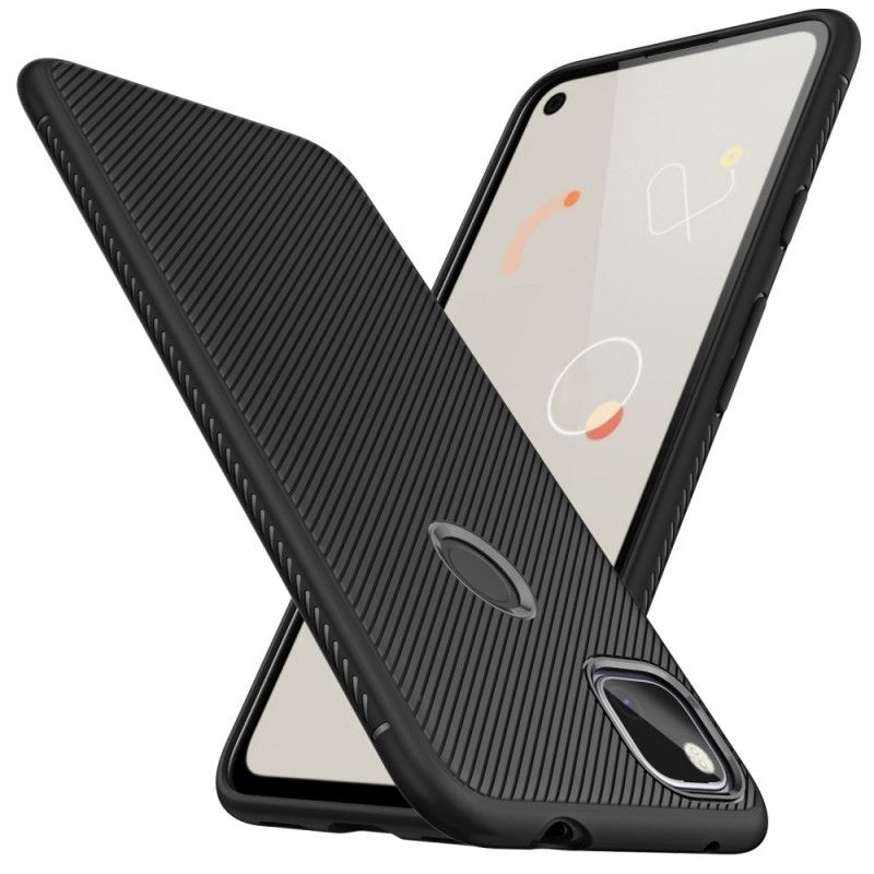 Etui Google Pixel 4a Granatowy Czarny Skośny Serial Jazzowy Etui Ochronne