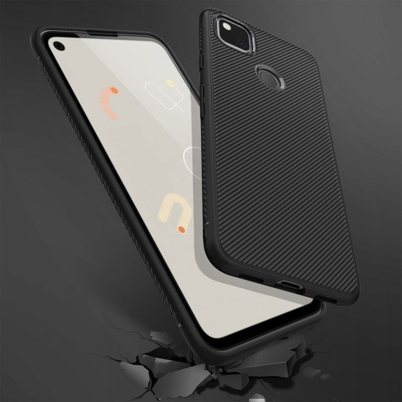 Etui Google Pixel 4a Granatowy Czarny Skośny Serial Jazzowy Etui Ochronne