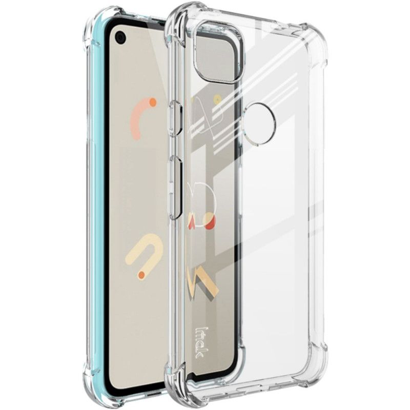 Etui Google Pixel 4a Przezroczysty Szary Przezroczysty Jedwabisty Imak