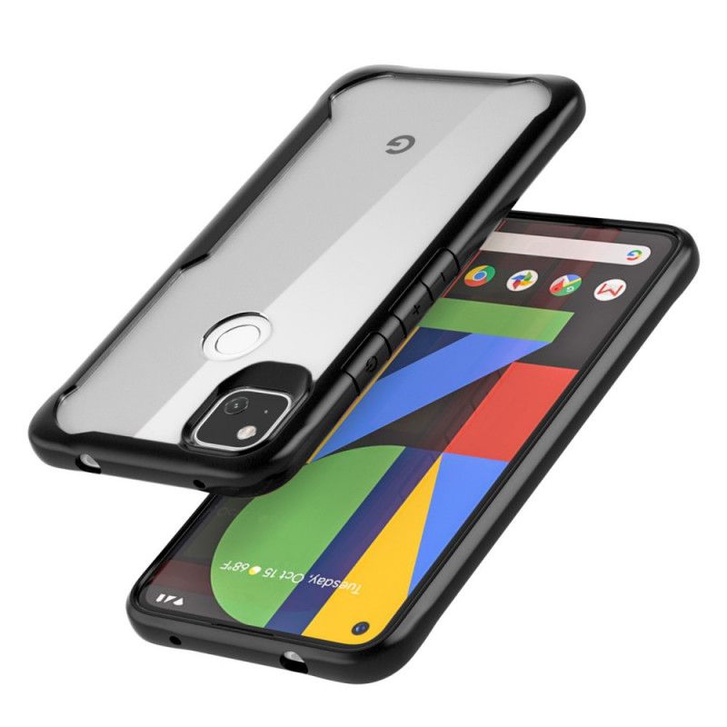 Futerały Google Pixel 4a Czerwony Czarny Hybryda Z Fazowanymi Krawędziami