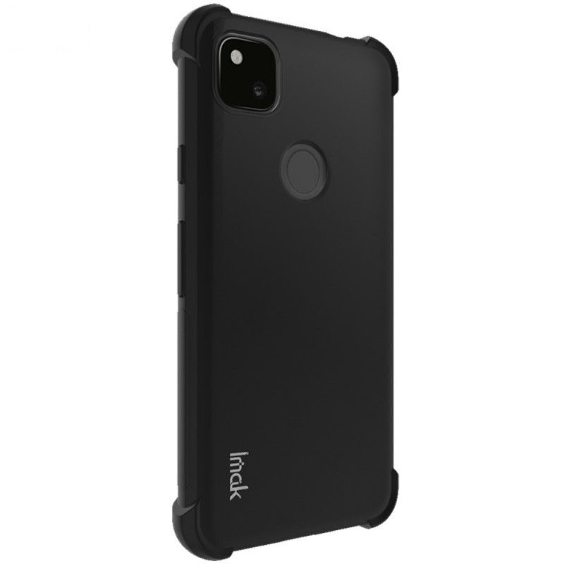 Futerały Google Pixel 4a Szary Czarny Etui na Telefon Elastyczny Silikon Z Folią Ekranującą Imak