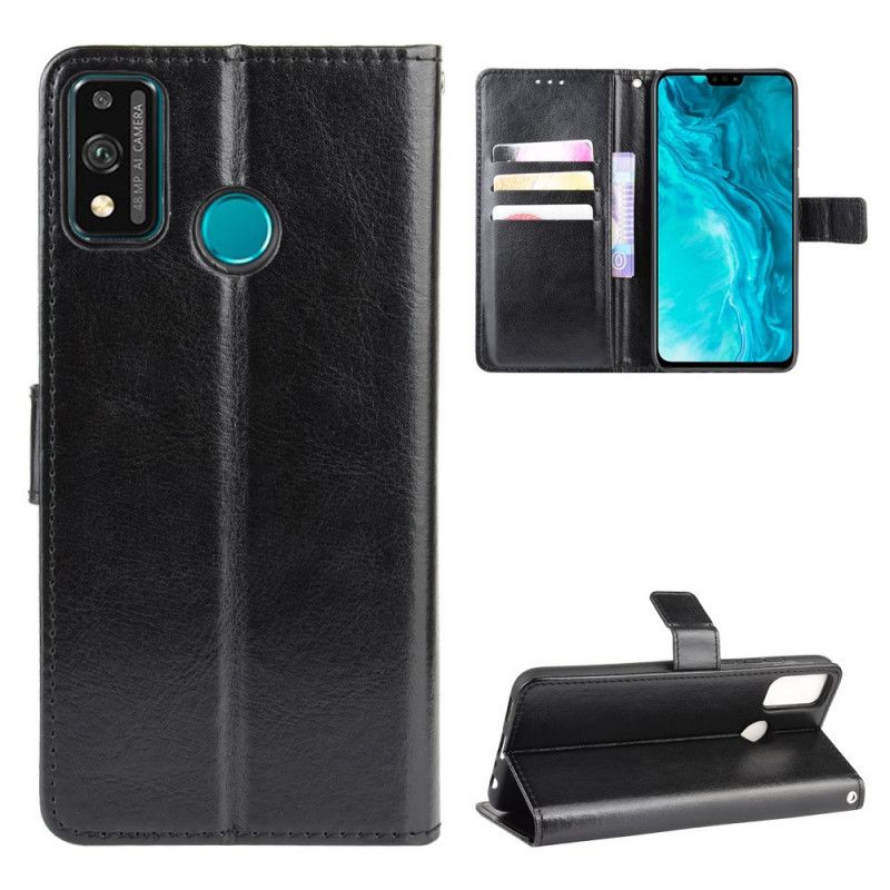 Etui Folio Honor 9X Lite Czerwony Czarny Efektowna Sztuczna Skóra Etui Ochronne