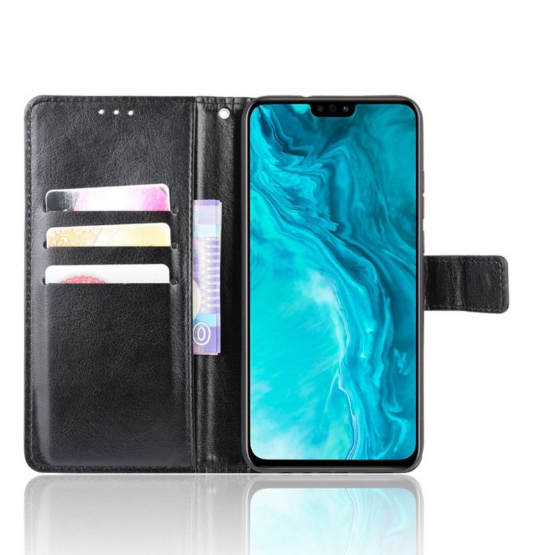 Etui Folio Honor 9X Lite Czerwony Czarny Efektowna Sztuczna Skóra Etui Ochronne