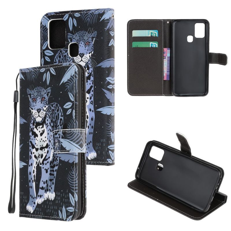 Etui Folio Honor 9X Lite Lampart Ze Stringami