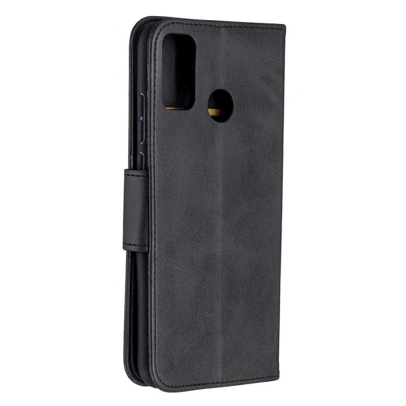 Etui Folio Honor 9X Lite Szary Czarny Gładka Skośna Klapa Etui Ochronne