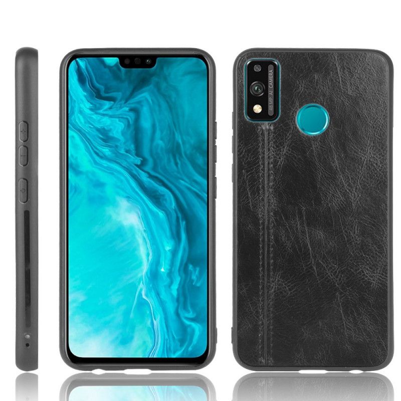 Etui Honor 9X Lite Czerwony Czarny Szwy W Stylu Skóry