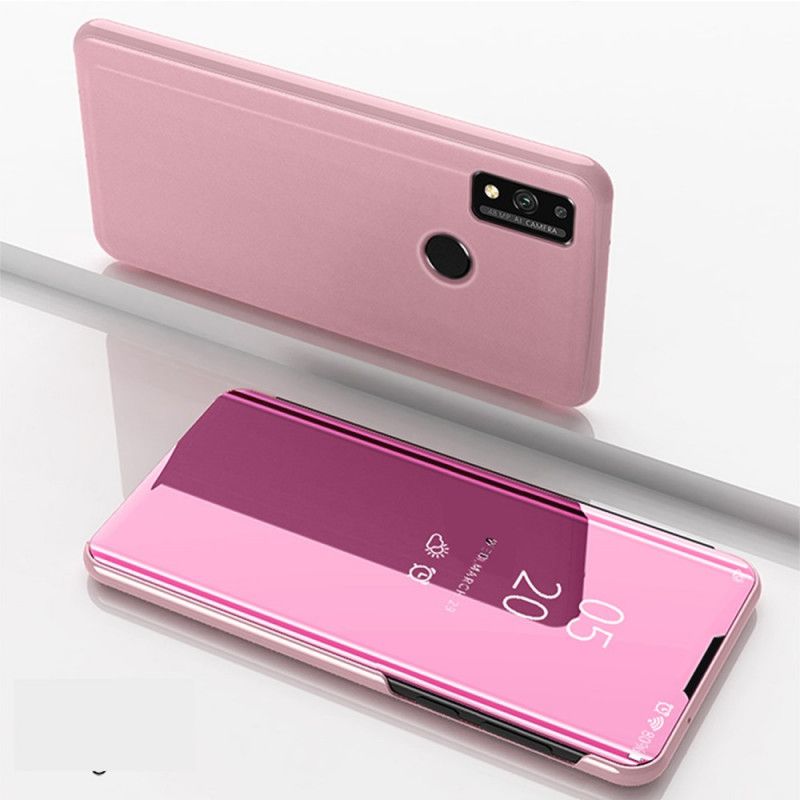 Flip Kotelot Honor 9X Lite Magenta Czarny Lustro Etui Ochronne