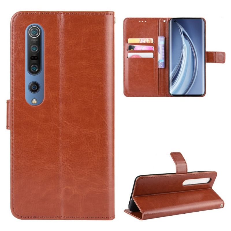 Etui Folio Xiaomi Mi 10 / 10 Pro Czarny Efektowna Sztuczna Skóra Etui Ochronne