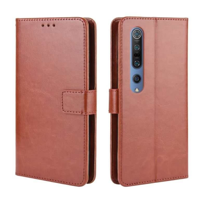 Etui Folio Xiaomi Mi 10 / 10 Pro Czarny Efektowna Sztuczna Skóra Etui Ochronne