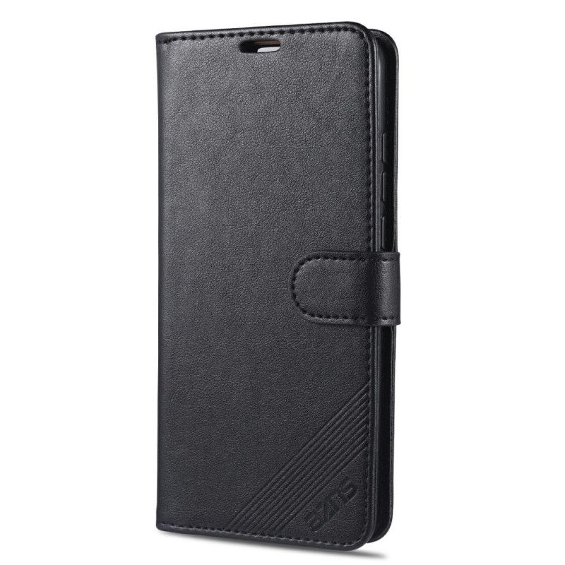 Etui Folio Xiaomi Mi 10 / 10 Pro Czerwony Czarny Imitacja Skóry Azns