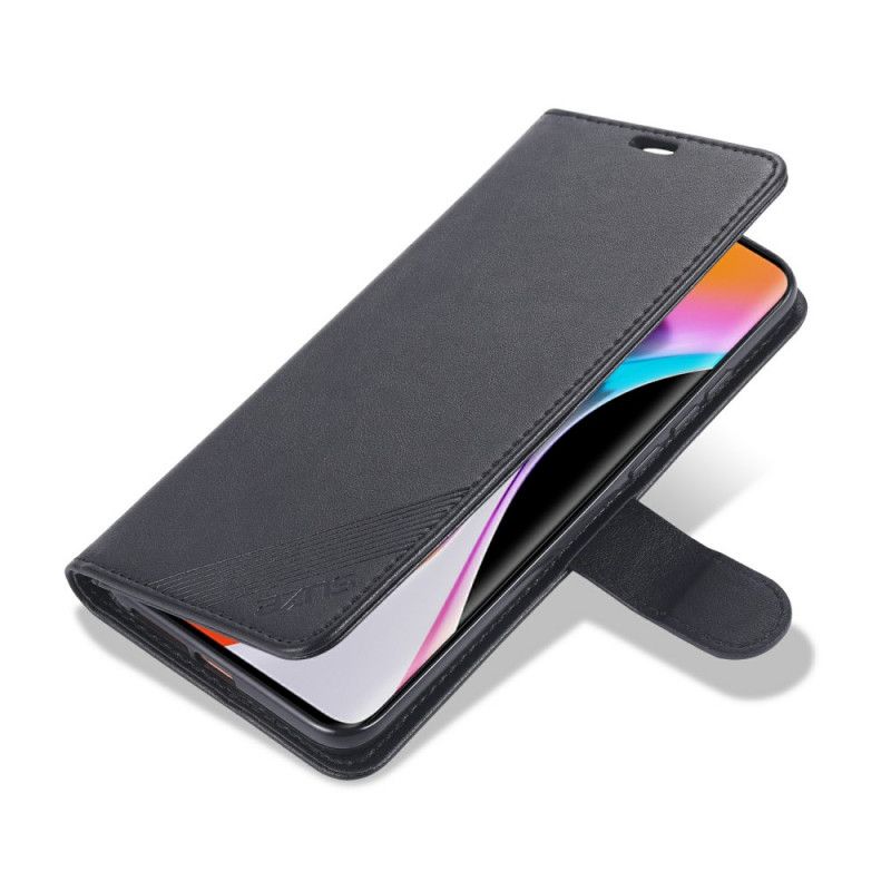 Etui Folio Xiaomi Mi 10 / 10 Pro Czerwony Czarny Imitacja Skóry Azns