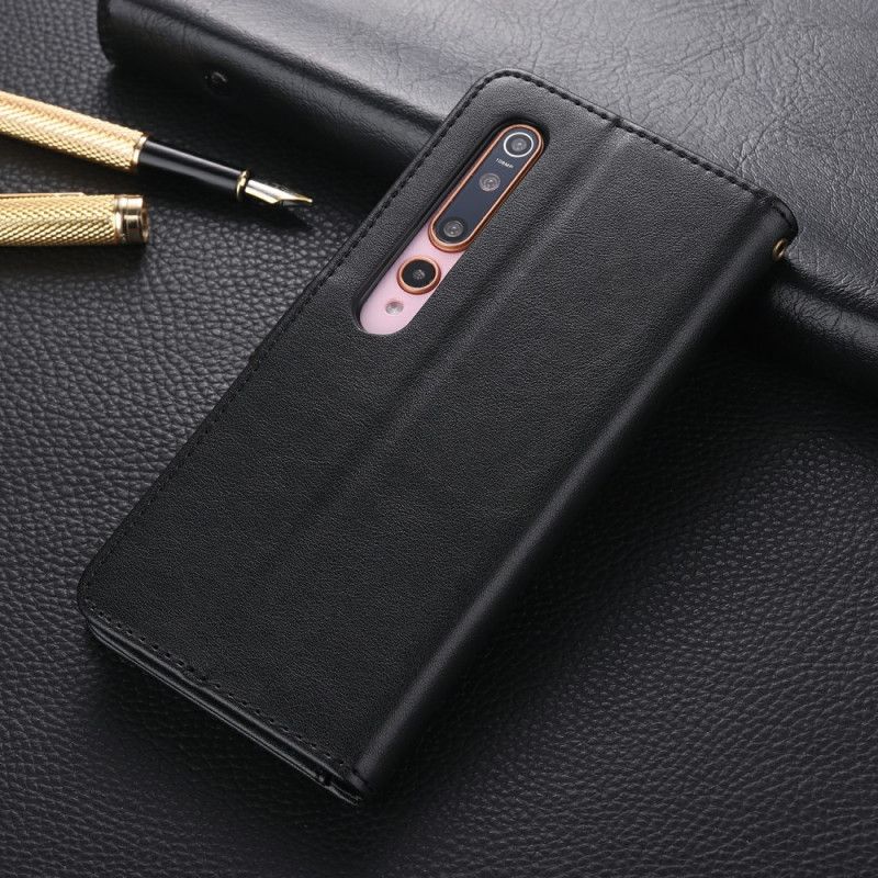 Etui Folio Xiaomi Mi 10 / 10 Pro Czerwony Czarny Imitacja Skóry Azns