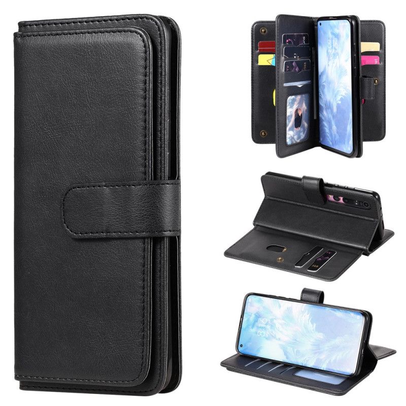 Etui Folio Xiaomi Mi 10 / 10 Pro Zielony Czarny Wielofunkcyjne Etui Na 10 Kart Etui Ochronne