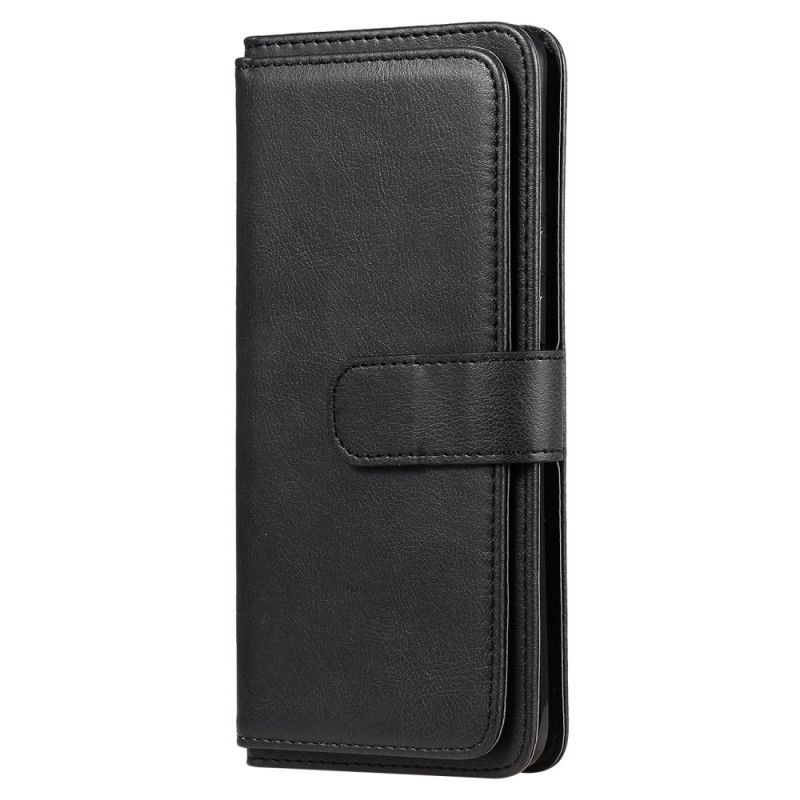 Etui Folio Xiaomi Mi 10 / 10 Pro Zielony Czarny Wielofunkcyjne Etui Na 10 Kart Etui Ochronne