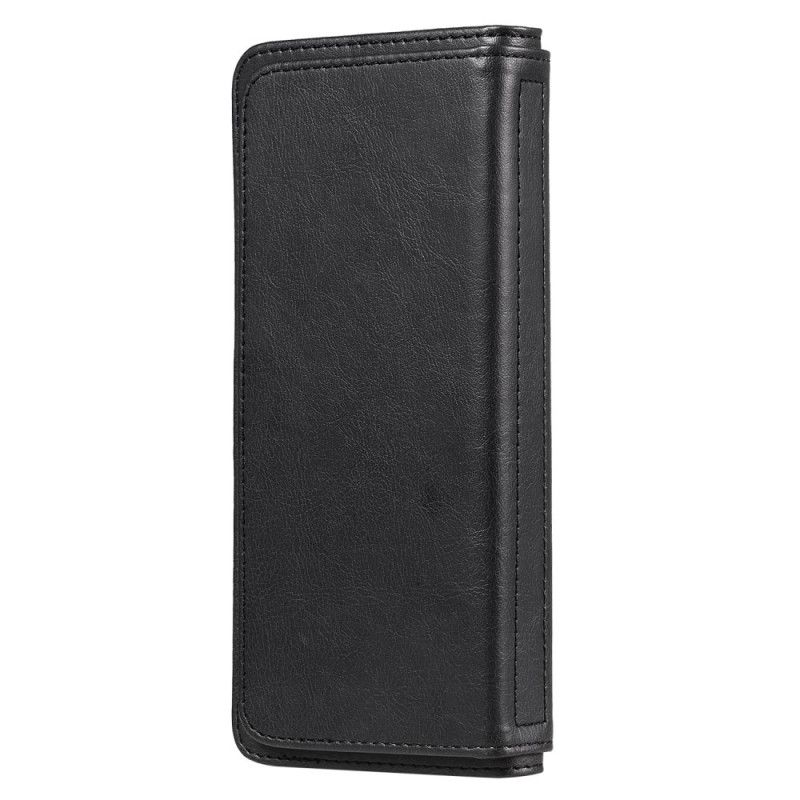 Etui Folio Xiaomi Mi 10 / 10 Pro Zielony Czarny Wielofunkcyjne Etui Na 10 Kart Etui Ochronne