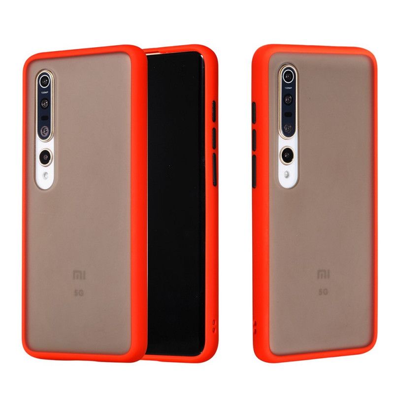 Etui Xiaomi Mi 10 / 10 Pro Biały Czarny Hybrydowa Silikonowa Konstrukcja Obręczy Etui Ochronne