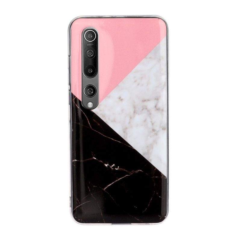 Etui Xiaomi Mi 10 / 10 Pro Biały Czarny Wzór Marmuru