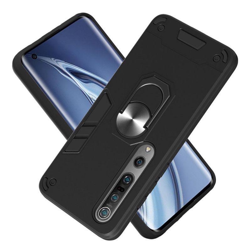 Etui Xiaomi Mi 10 / 10 Pro Biały Czarny Zdejmowany Uchwyt Pierścieniowy Etui Ochronne